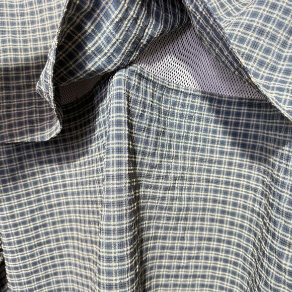 The North Face Shirt Men’s Large Green Beige Plaid Long Sleeve Outdoor Button Up - Picture 5 of 8